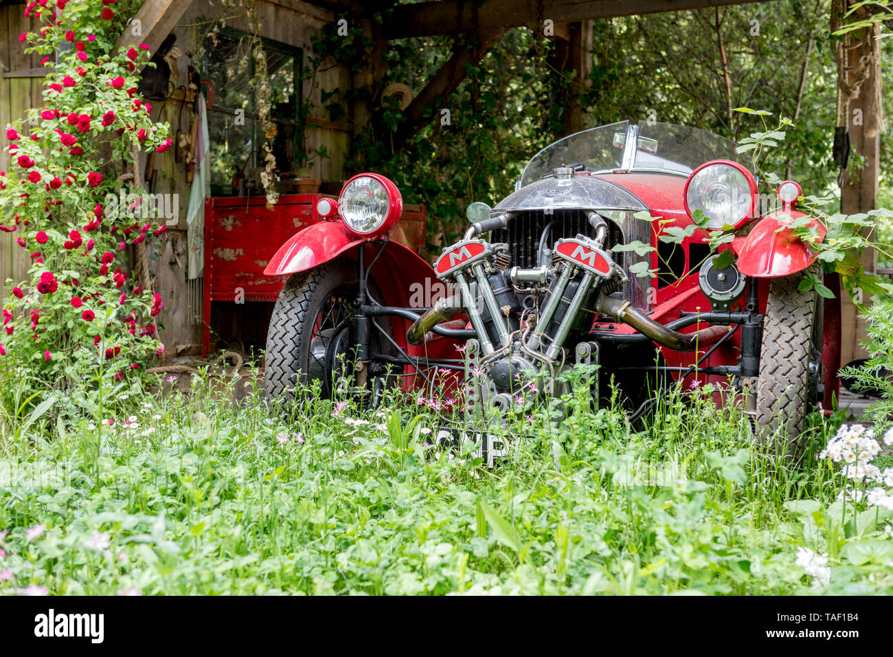 3 Wheeler Morgan in un giardino a lui Chelsea Flower Show 2019 Londra Foto Stock 3 Wheeler Morgan in un giardino a lui Chelsea Flower Show 2019 Londra Foto Stock
