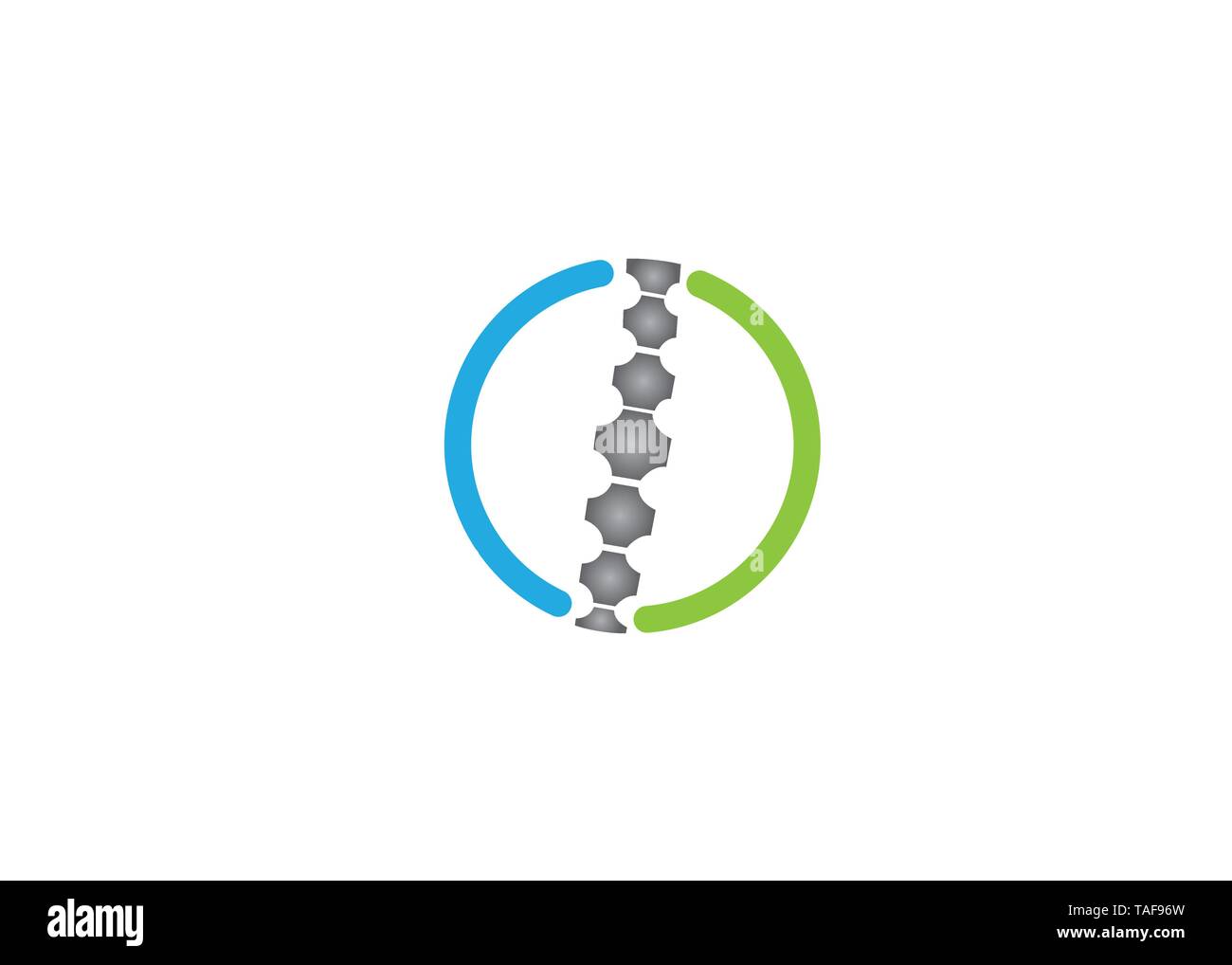 Creative Circle spine Chiropractic Indietro Logo Vector Design icona simbolo Illustrazione Illustrazione Vettoriale