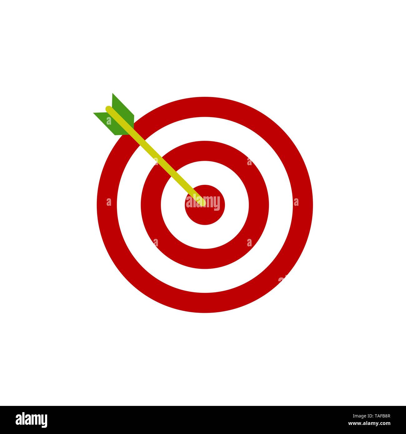 Bow, messa a fuoco centrale icona di destinazione. Illustrazione Vettoriale, design piatto. Illustrazione Vettoriale