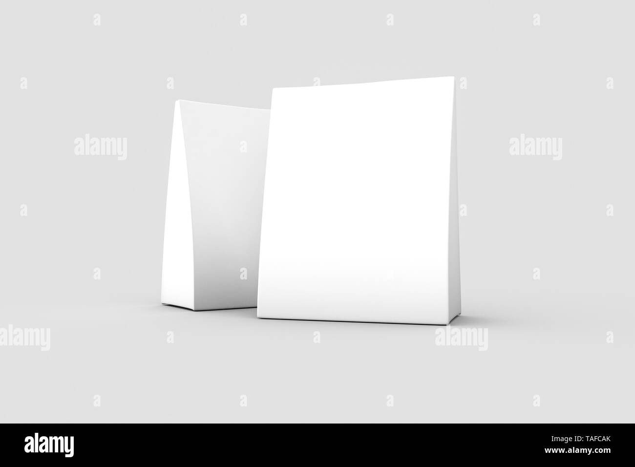 Blank shopping bag mock up modello, isolati su sfondo bianco. Foto Stock