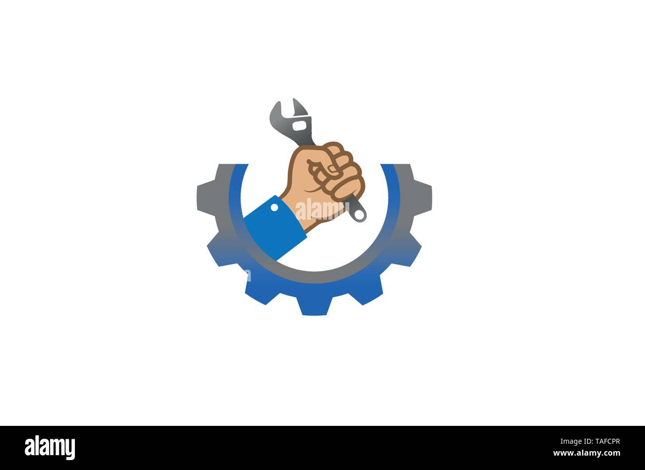 Ingranaggio Creative Chiave servizio mano Logo Design Illustrazione Illustrazione Vettoriale