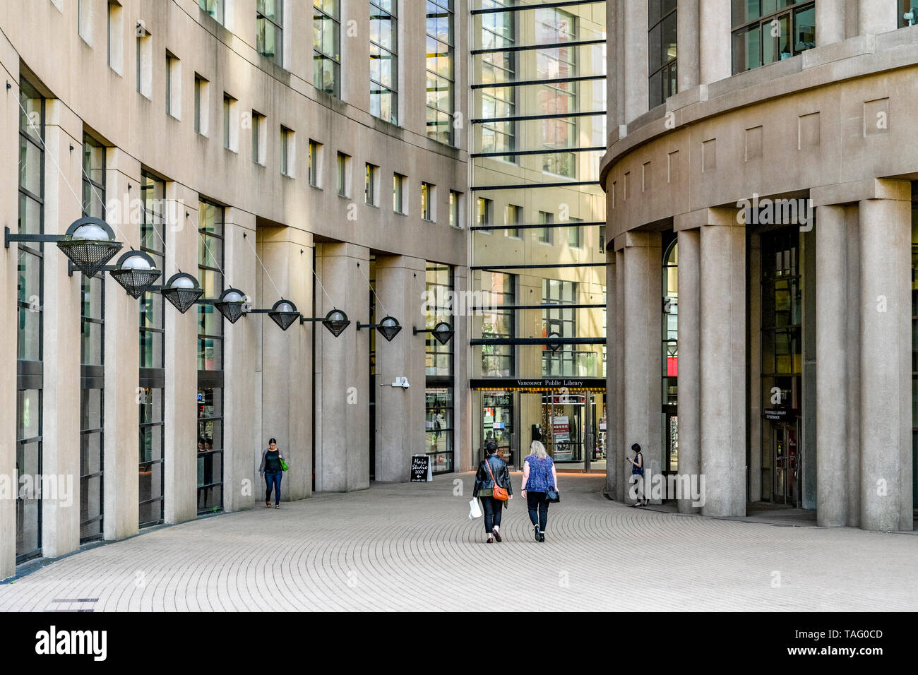 Il principale Vancouver Public Library, Vancouver, British Columbia, Canada Foto Stock