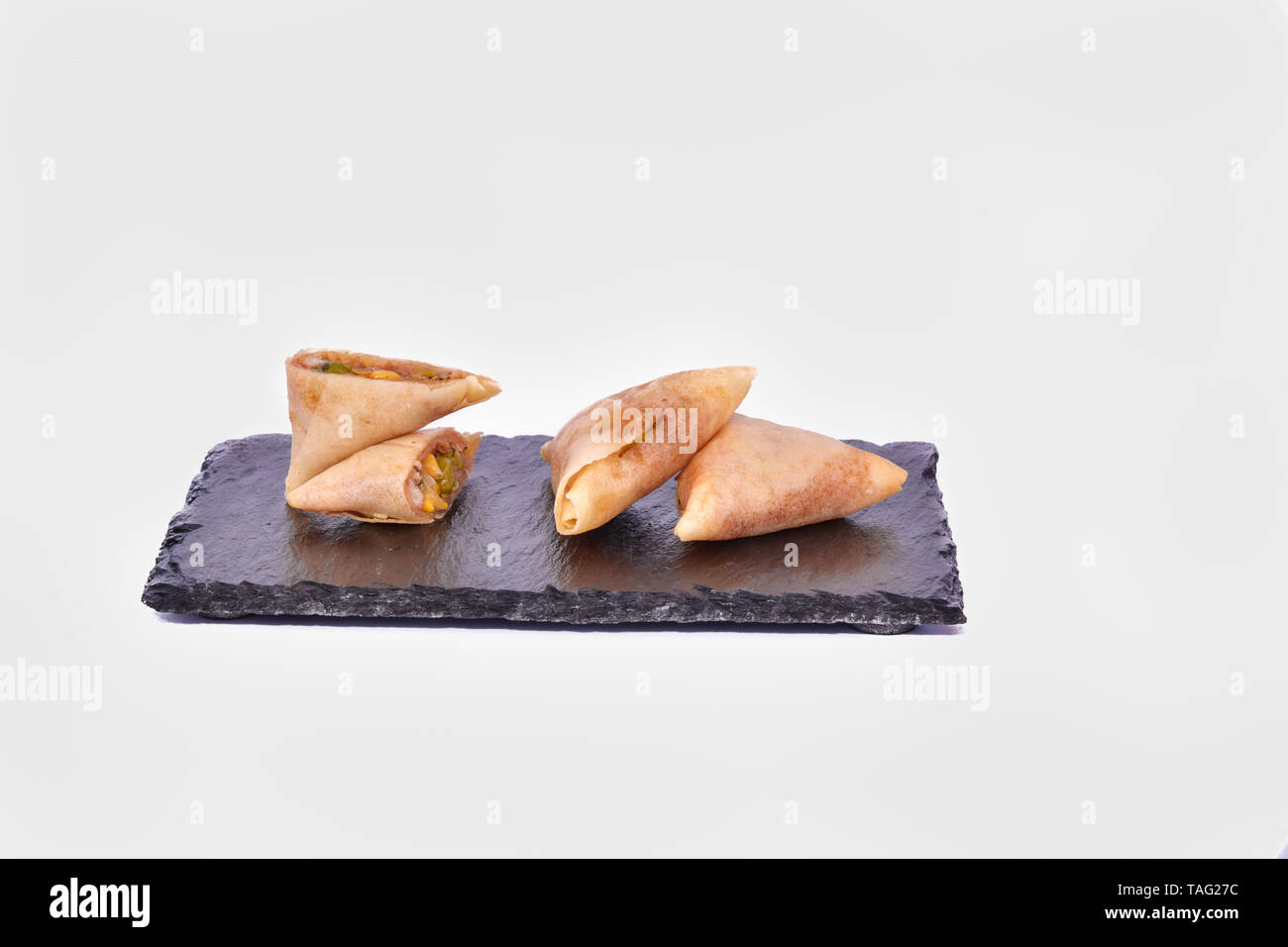 Samosa. Samosa indiano, Snack piccante Foto Stock