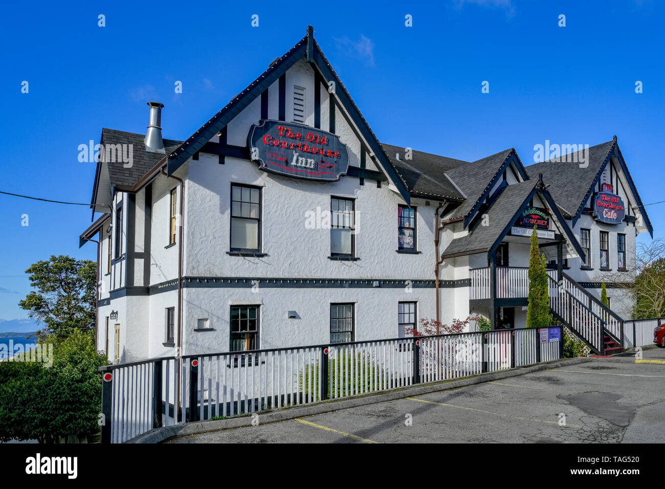 Il Tribunale vecchio Inn, Powell River, Sunshine Coast, British Columbia, Canada Foto Stock