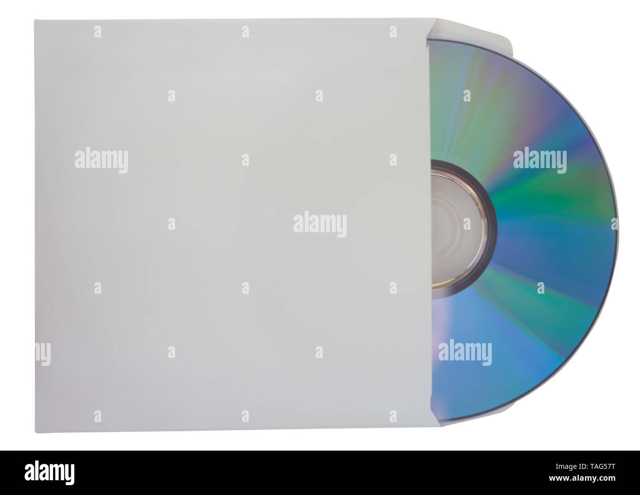 Vuoto o vuoto disco CD isolati su sfondo bianco Foto Stock