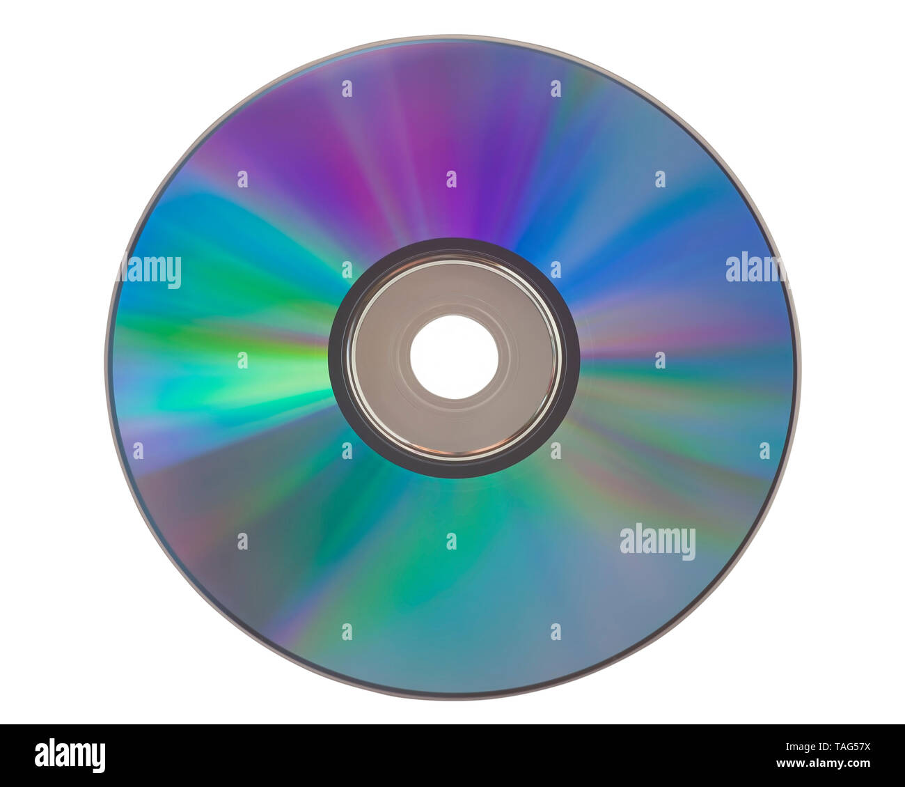 Svuotare il CD o il DVD isolato su bianco Foto Stock