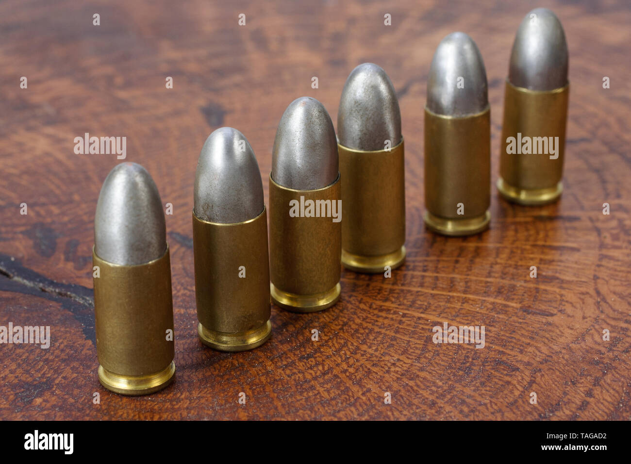 9x19mm Parabellum a cartucce di armi da fuoco che è stato progettato da Georg Luger e introdotto nel 1902 dalle armi tedesche fabbricante Deutsche Waffen und Foto Stock