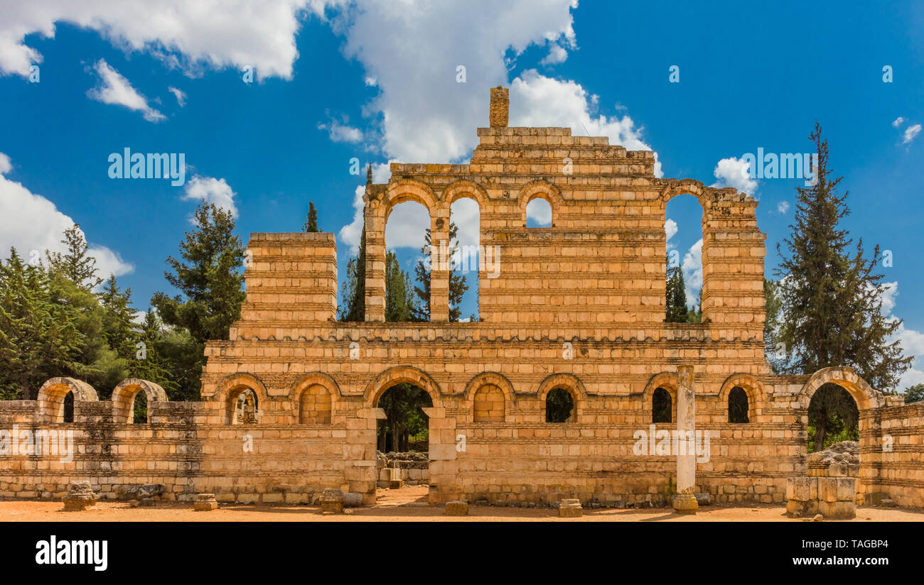 Rovine di Umayyad Aanjar (Anjar) nella valle di beeka Libano medio oriente Foto Stock