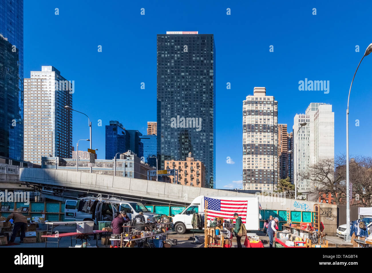 NEW YORK CITY- 24 marzo 2018 : MERCATO DELLE PULCI nel centro di Manhattan Foto Stock