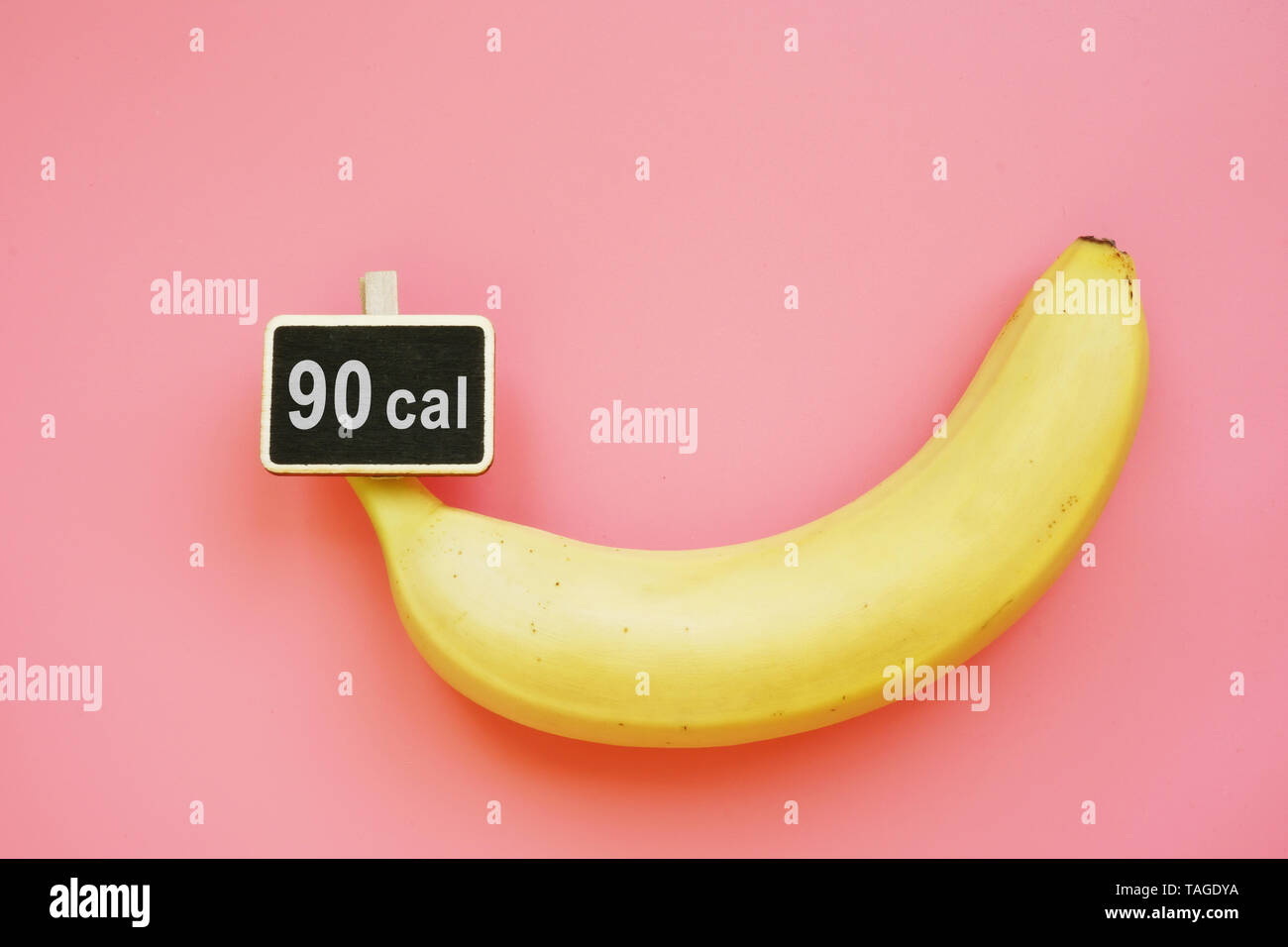 Banana e contenuto di calorie per il conteggio di dieta piano. Foto Stock