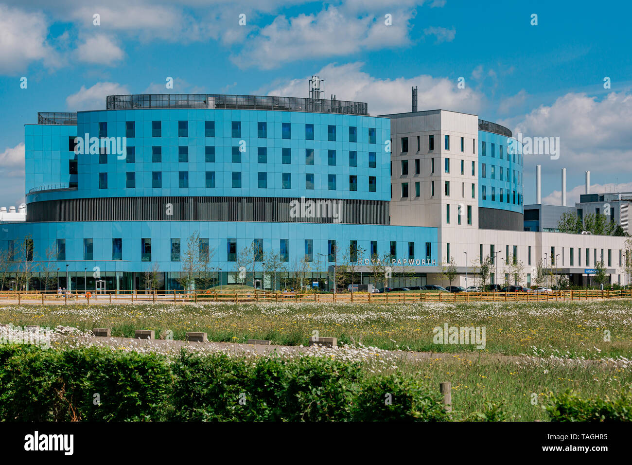 Royal Papworth Hospital è un cuore e polmoni Hospital, situato sul Cambridge Campus Biomedico in Cambridgeshire, Inghilterra. Foto Stock
