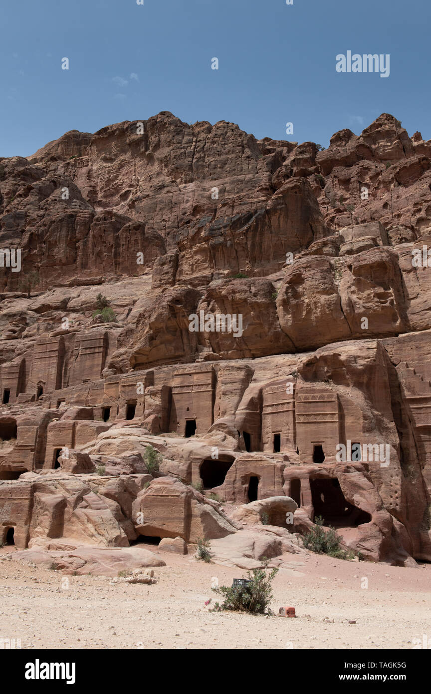 Giordania Petra (UNESCO) la strada delle facciate. Foto Stock