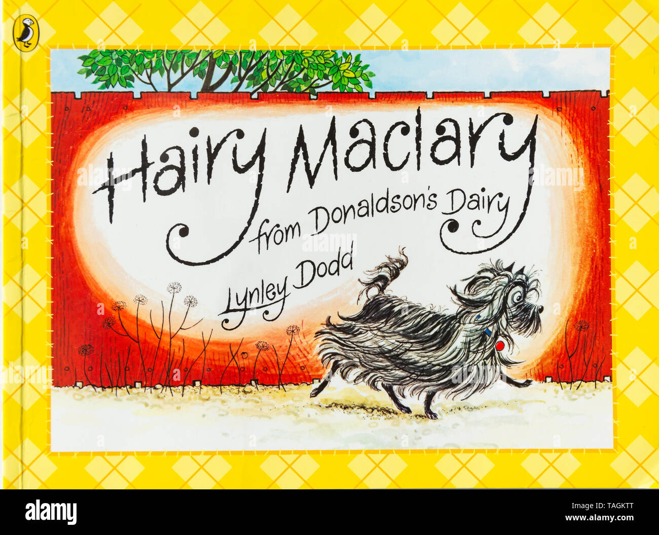 Nuova Zelanda libro per bambini Hairy Maclary da Donaldson del caseificio da Lynley Dodd, Christchurch, regione di Canterbury, Nuova Zelanda Foto Stock