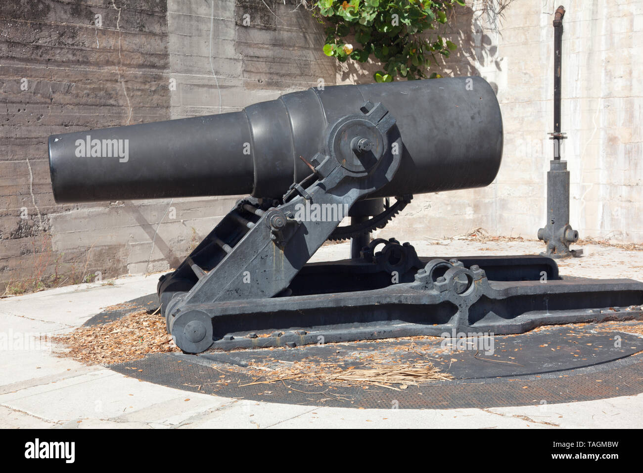 Il 12-inch seacoast rifled malte a Fort DeSoto parco dello stato in Florida Foto Stock