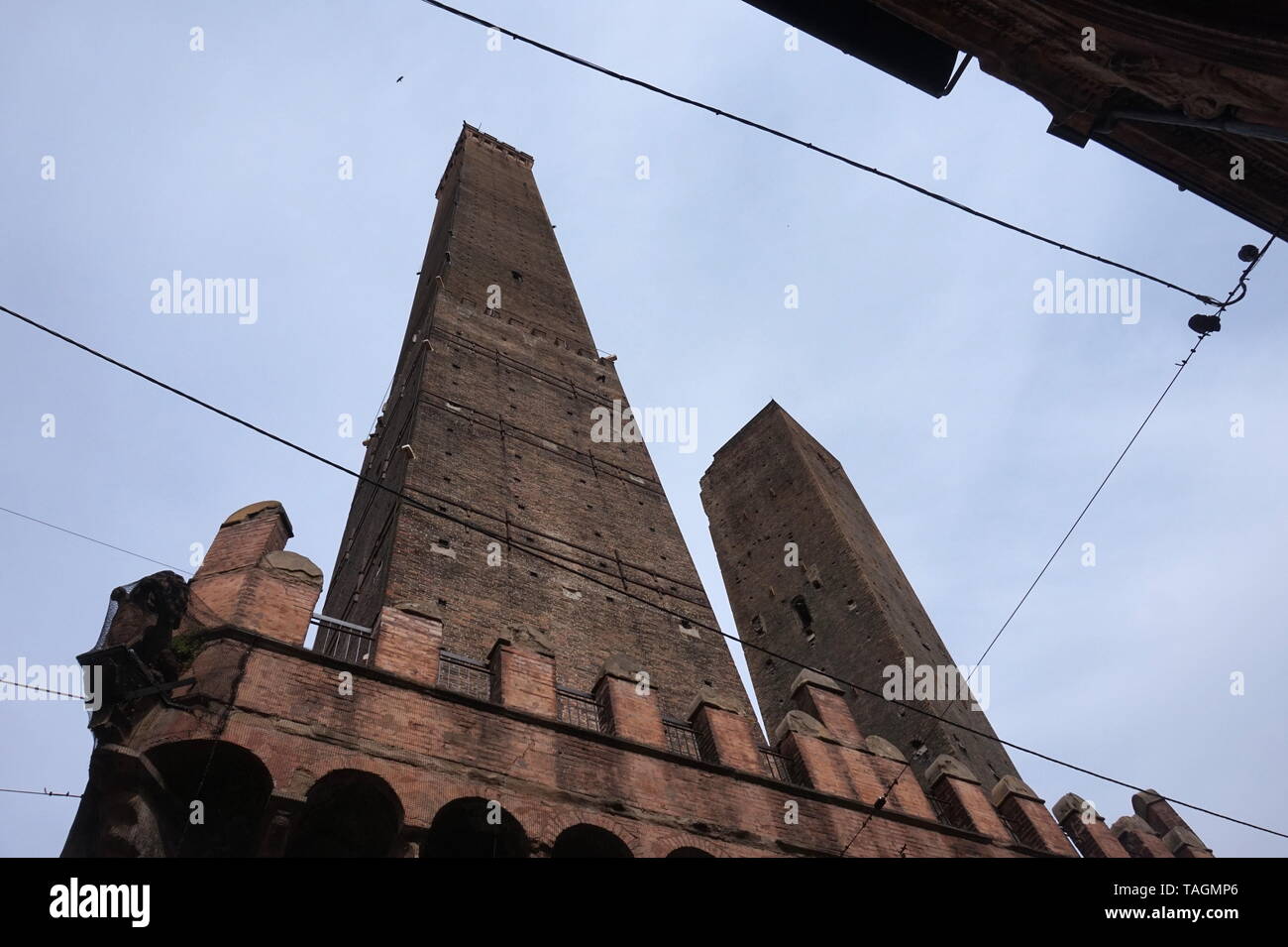 Le Due Torri di Bologna, Italia Foto Stock