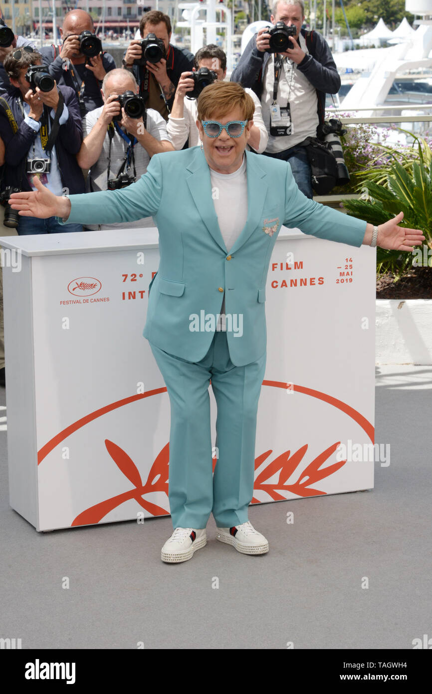 16 maggio 2019 - Cannes, Francia: Singer ELTON JOHN assiste il photocall per 'Rocketman' durante la 72annuale di Cannes Film Festival. (Credito Immagine: © Federico InjimbertZUMA filo) Foto Stock