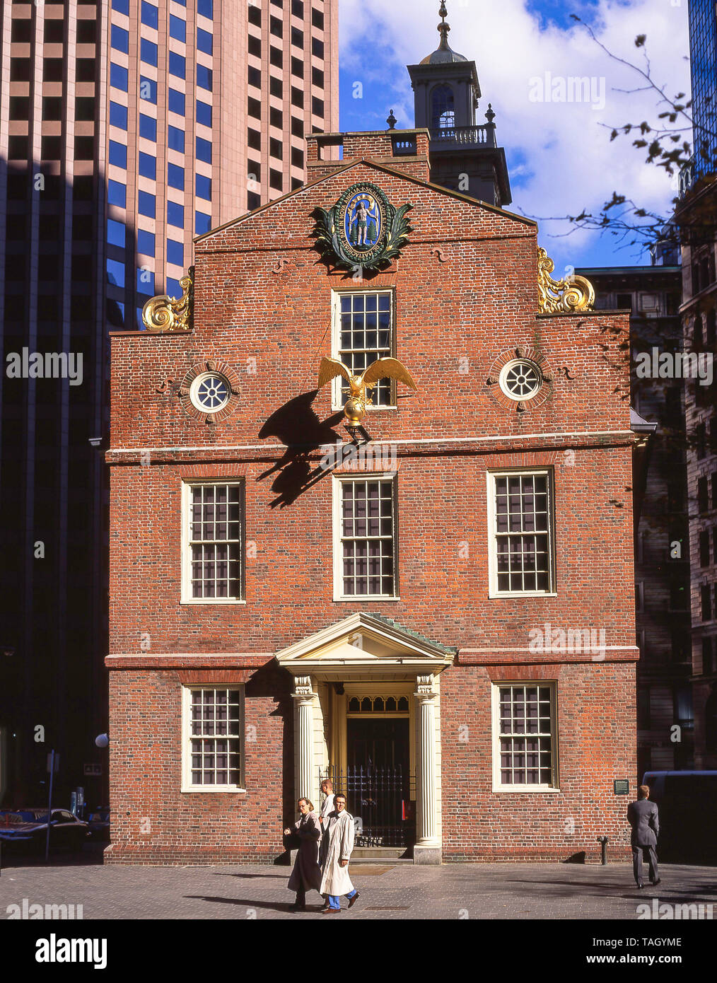 La vecchia casa di stato (1713), Washington e strade statali, Boston, Massachusetts, Stati Uniti d'America Foto Stock