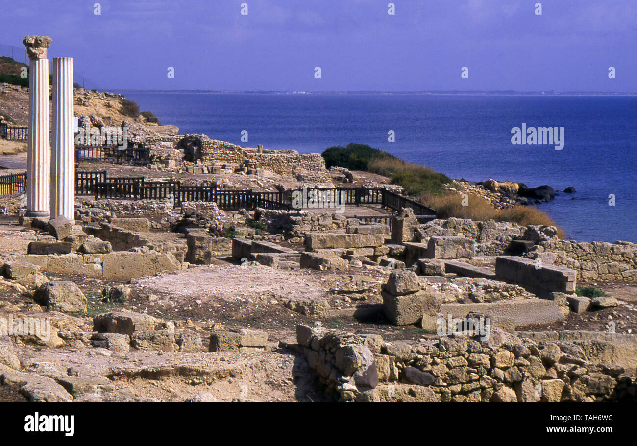 Penisola del Sinis, Sardegna, Italia. Tharros area archeologica Foto Stock