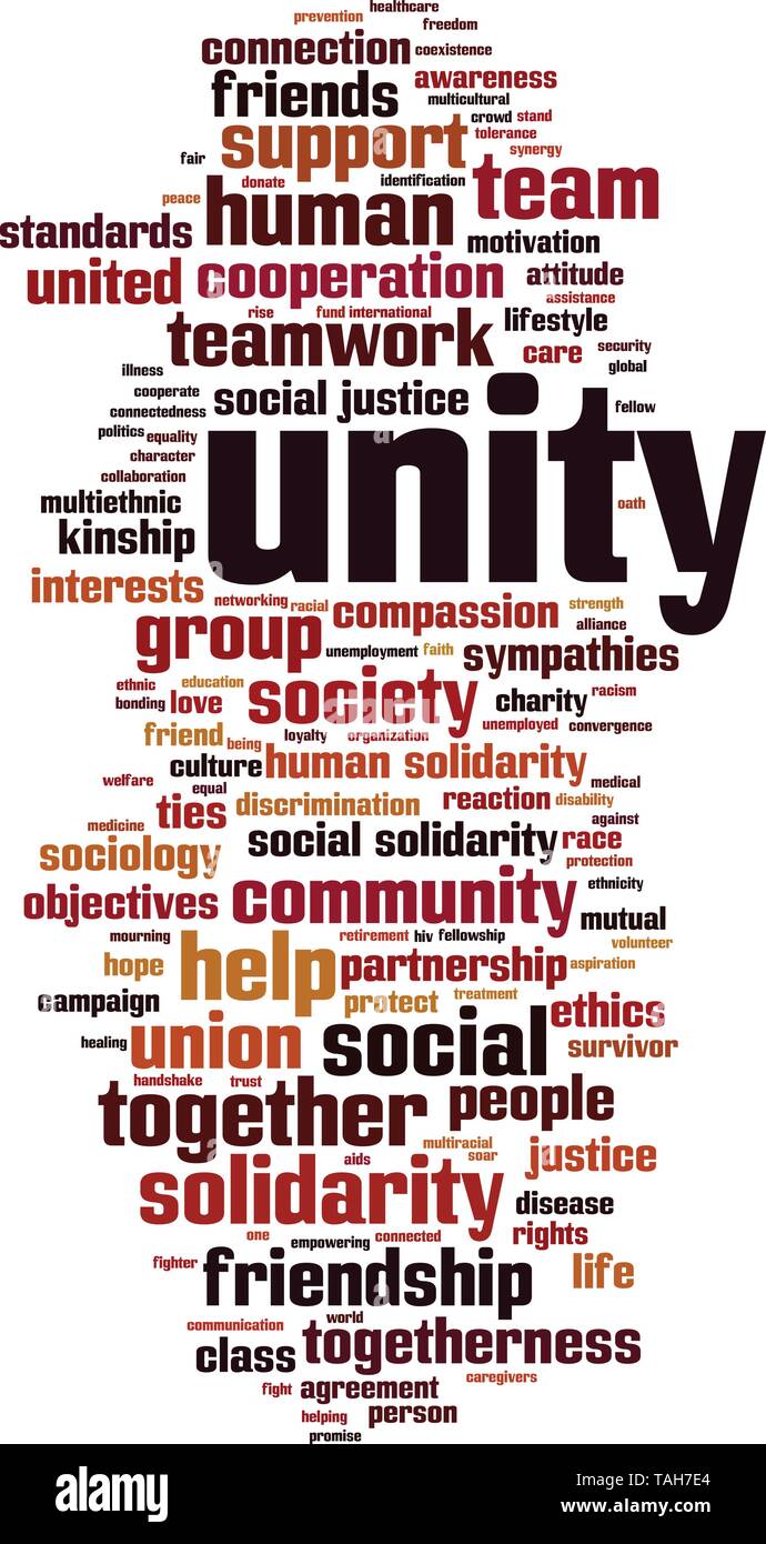 Unità parola concetto di cloud computing. Illustrazione Vettoriale Illustrazione Vettoriale