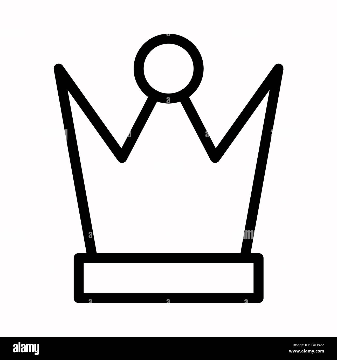Corona di re icona logo vettoriale o illustrazione. Foto Stock