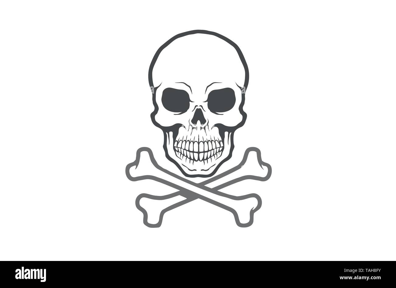Creative nero le ossa dello scheletro cranio Logo Design Illustrazione Vettoriale Illustrazione Vettoriale