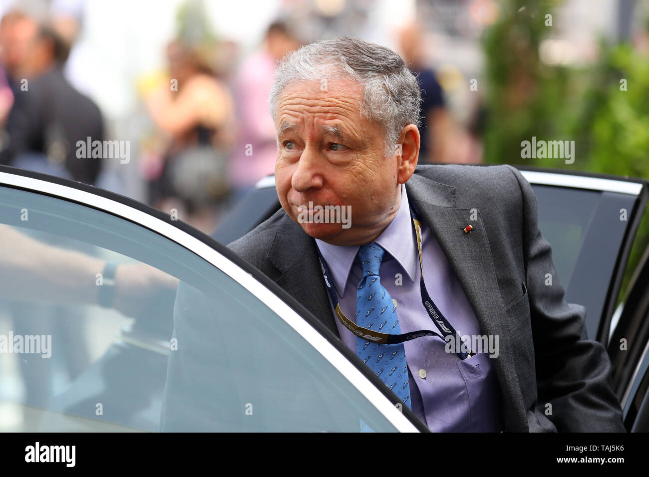 Monte Carlo, Monaco. 25 maggio , 2019. Presidente della Federazione Internationale de l'Automobile (FIA) Jean Todt nel paddock durante il Gran Premio di F1 di Monaco Credito: Marco Canoniero/Alamy Live News Credito: Marco Canoniero/Alamy Live News Foto Stock