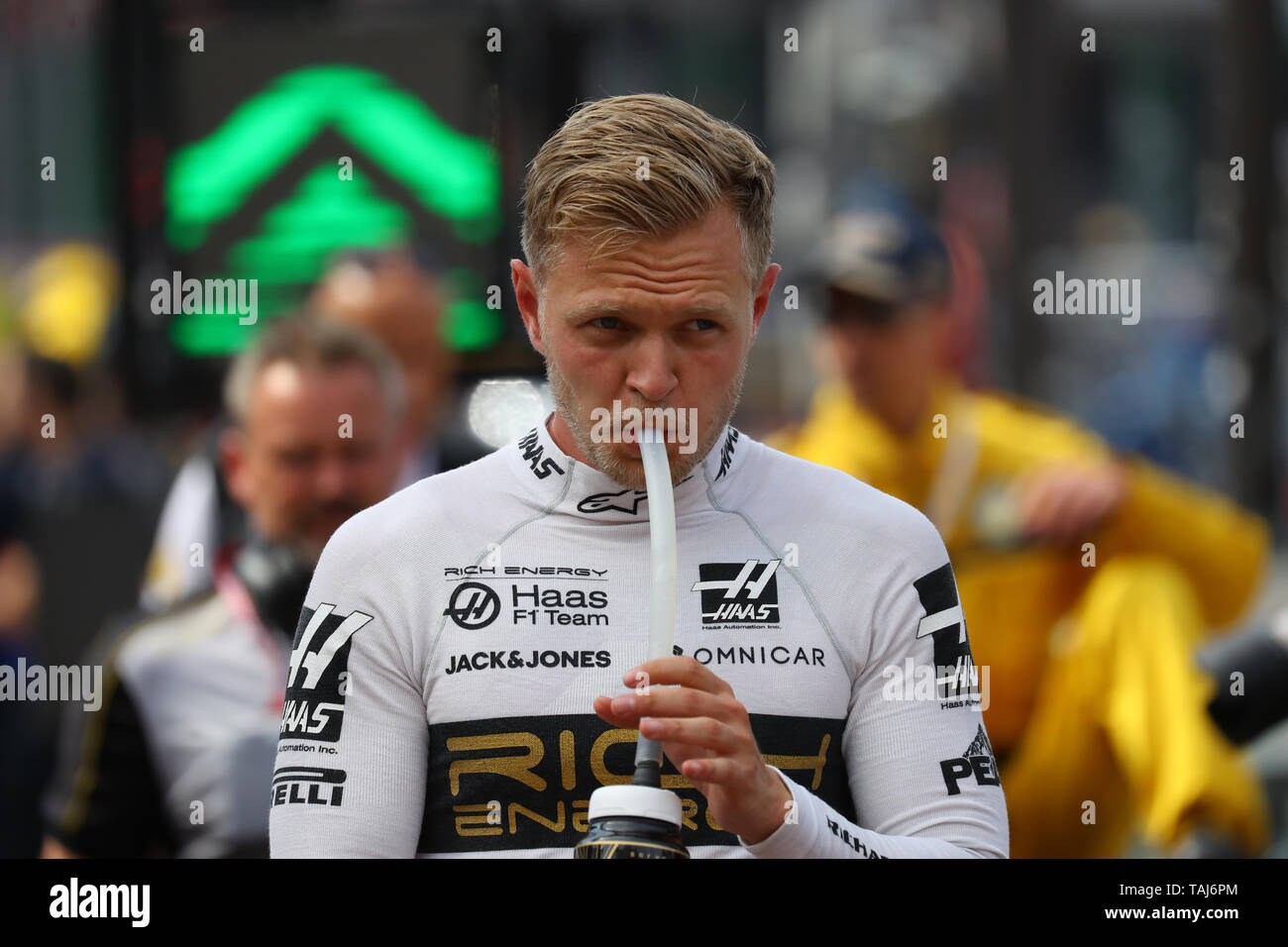 Monte Carlo, Monaco. 25 maggio , 2019. Kevin Magnussen di energia ricco Haas F1 Team dopo le qualifiche per il Gran Premio di F1 di Monaco Credito: Marco Canoniero/Alamy Live News Foto Stock