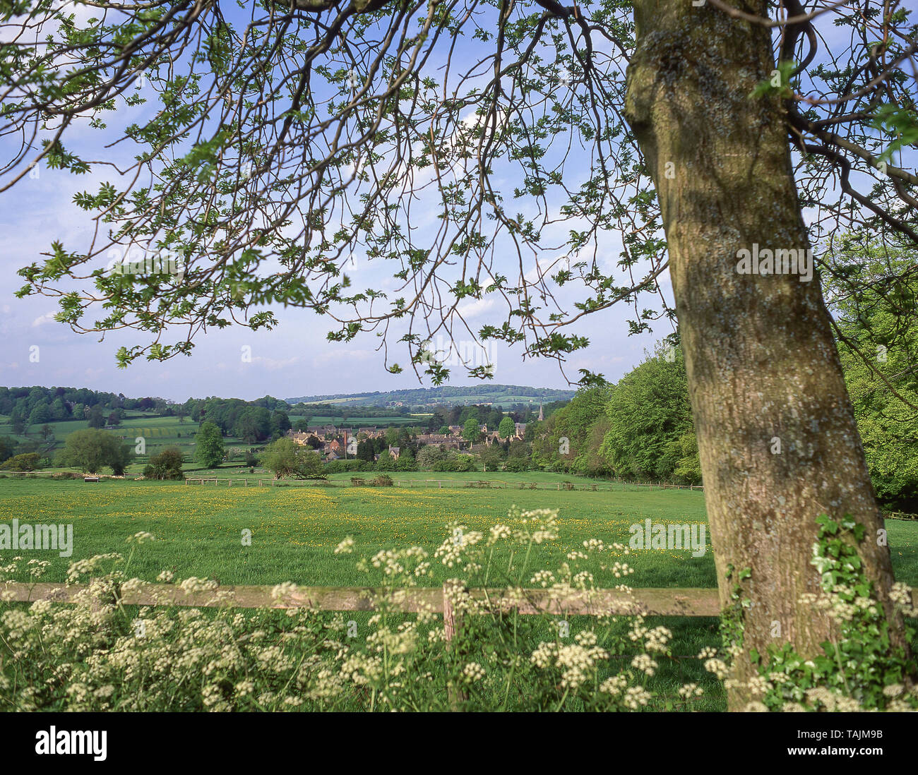 Cotswolds campagna e villaggio vicino Chipping Campden, Gloucestershire, Inghilterra, Regno Unito Foto Stock