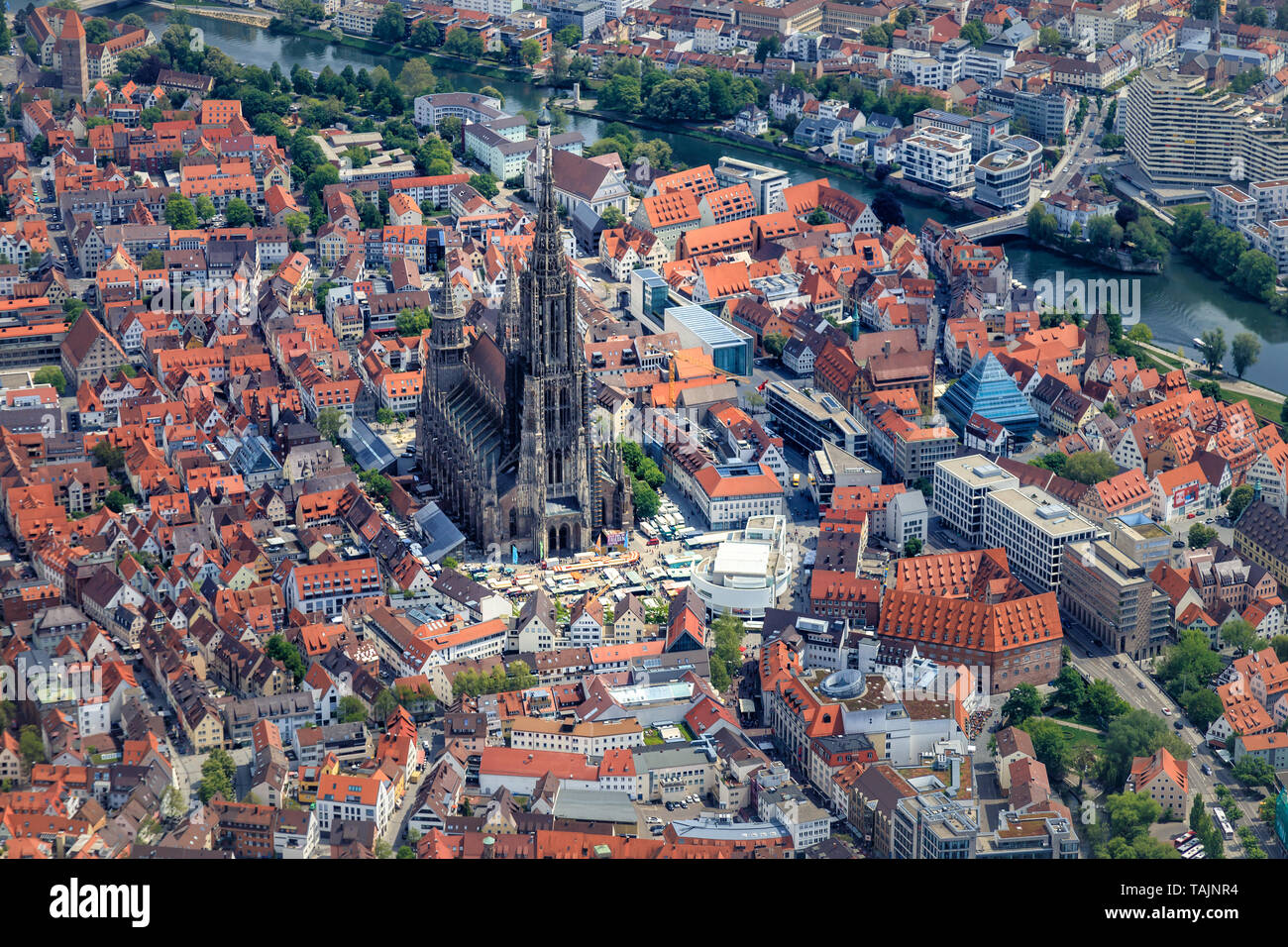 Ulm, Germania. L'Ulm Minster Ulmer Munster, un tempio Luterano e chiesa più alto in tutto il mondo Foto Stock