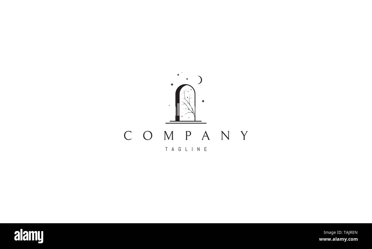Porta delle Meraviglie vettore nero logo design Illustrazione Vettoriale