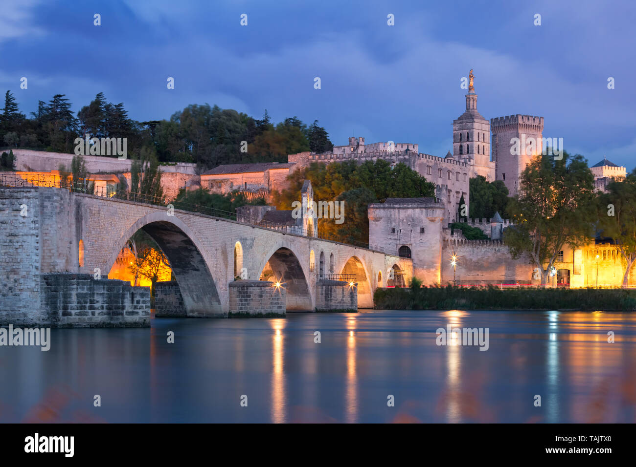 Famoso Ponte di Avignone, Francia Foto Stock