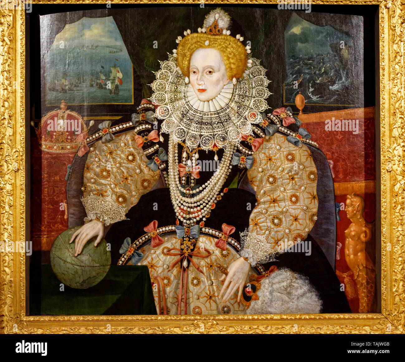LONDON GREENWICH ARMADA ritratto di Elisabetta 1 nel Queens House Foto Stock