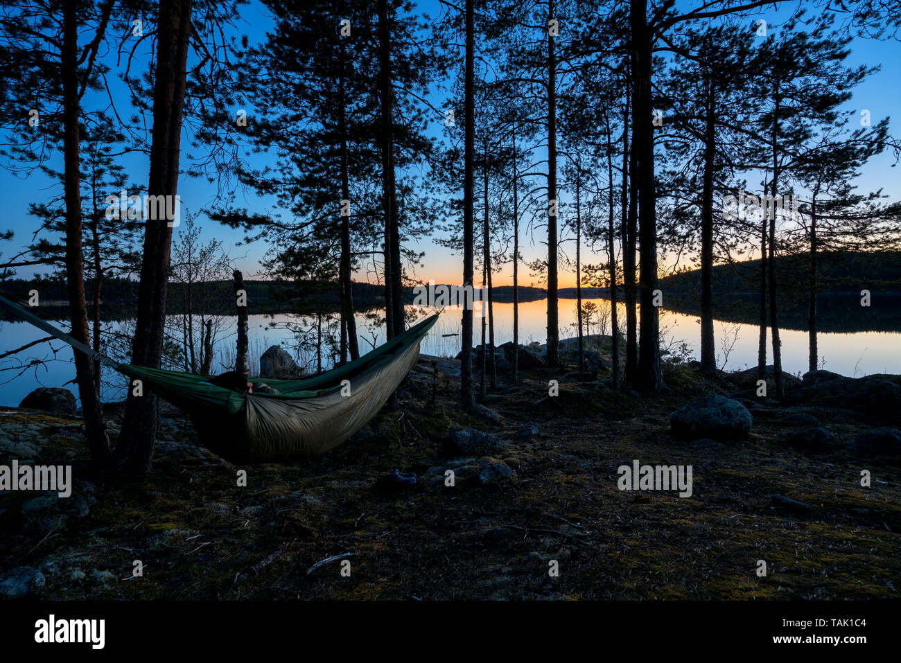 Amaca campeggio in Kolovesi national park, Enonkoski, Finlandia Foto Stock