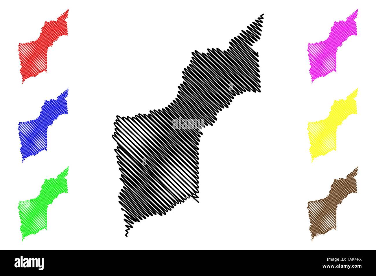 Yuba County, California (contee della California, Stati Uniti d'America,USA, Stati Uniti, US) mappa illustrazione vettoriale, scribble schizzo Yuba mappa Illustrazione Vettoriale