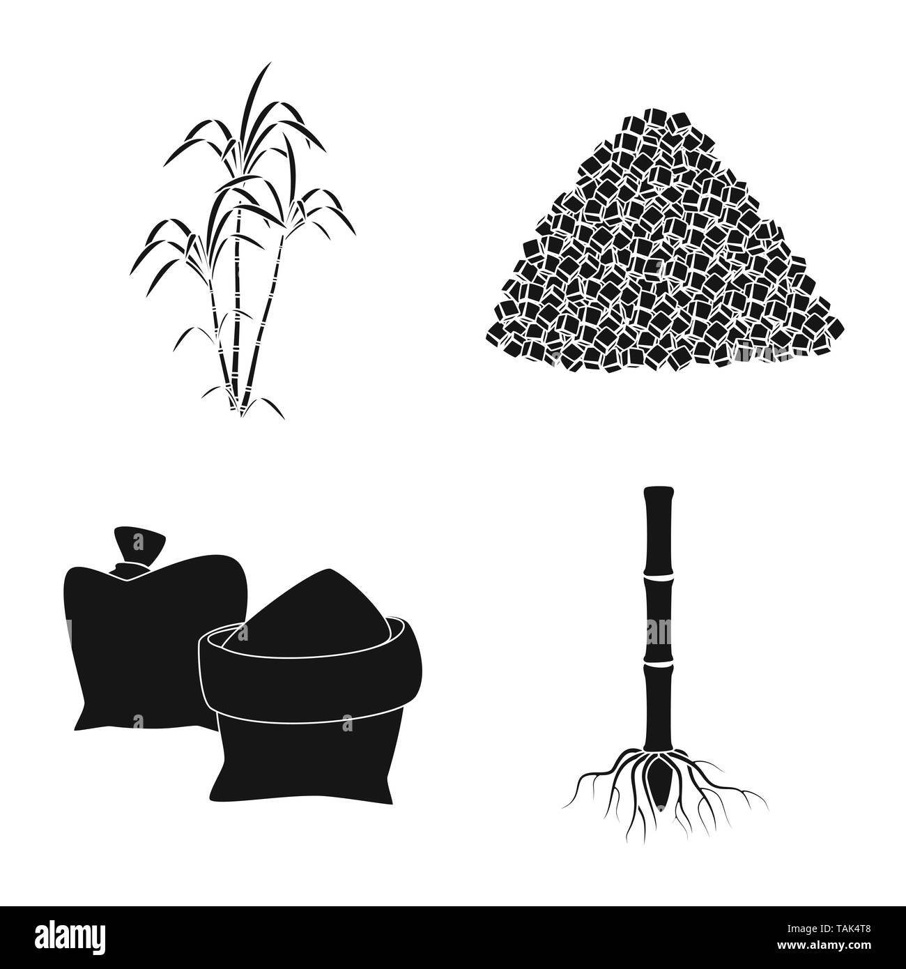Illustrazione Vettoriale di saccarosio e segno di tecnologia. Raccolta di saccarosio e di canna da zucchero simbolo azionario per il web. Illustrazione Vettoriale