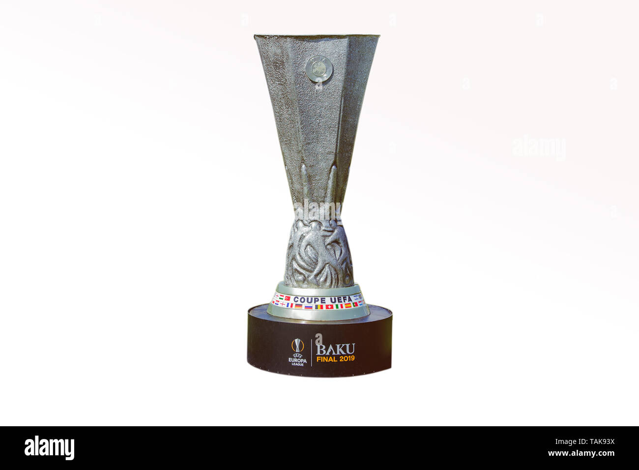 Azerbaigian, Baku - 26 Maggio: la UEFA Champions League . Coppa UEFA sfondi bianchi Baku Final 2019 . Coupe Uefa . Europa League 2019 Foto Stock