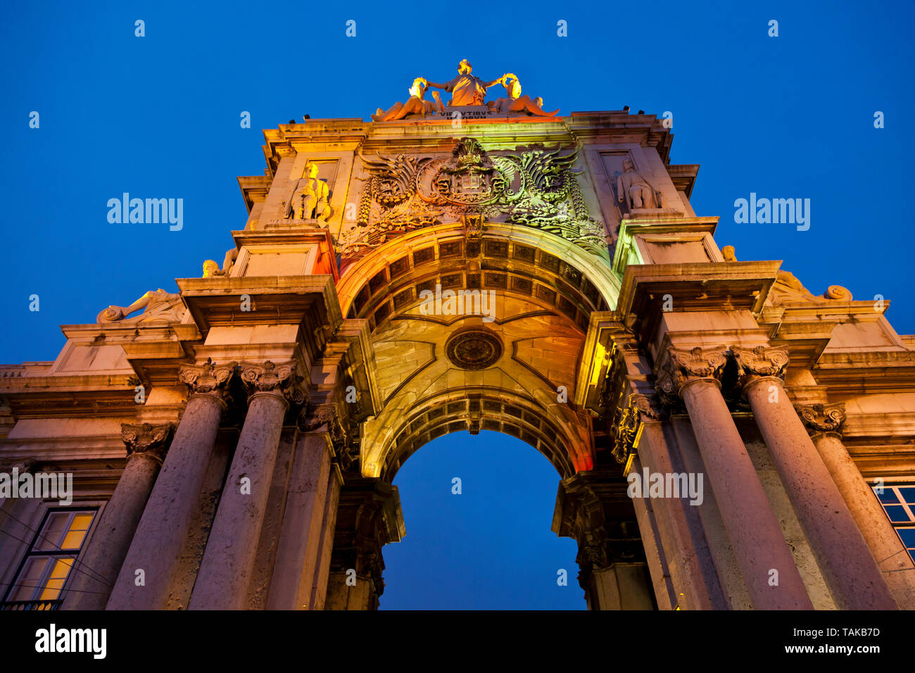 Arco di Trionfo. Barrio Baixa. Ciudad de Lisboa, Portogallo, Península Ibérica, Europa Foto Stock