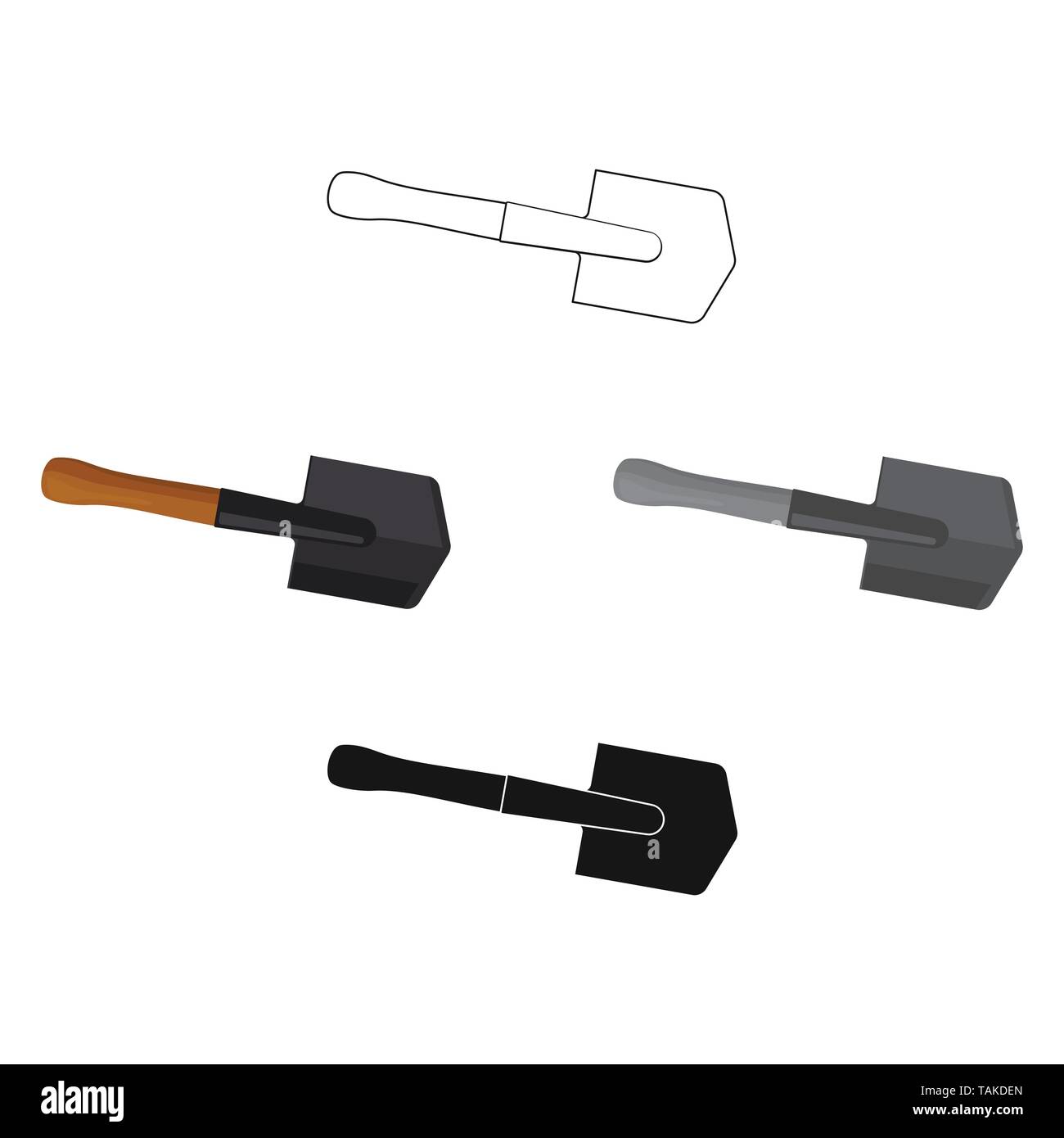 Consolidamento militare icona strumento in cartoon,nero stile isolato su sfondo bianco. Militare e simbolo dell'esercito illustrazione vettoriale Illustrazione Vettoriale