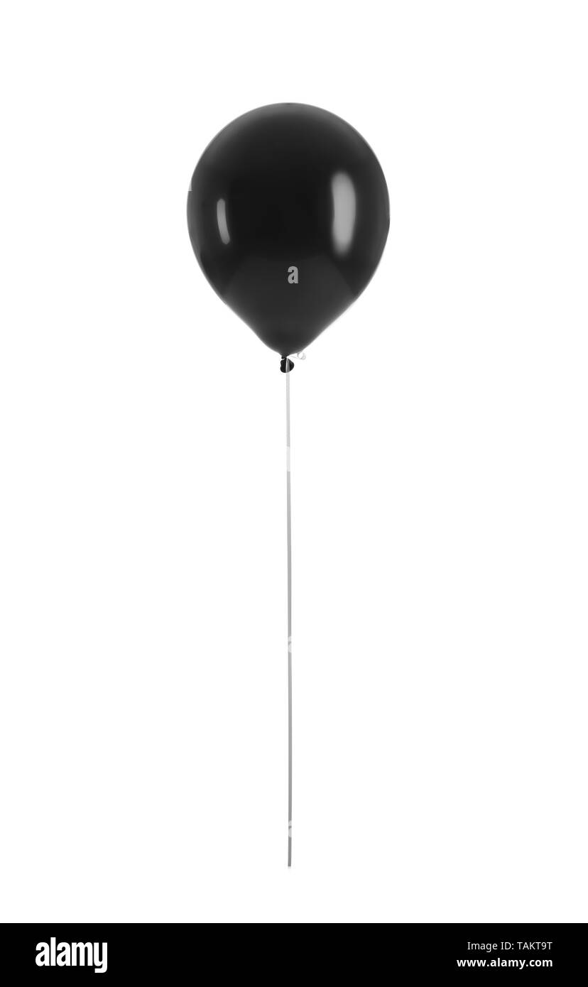 Palloncino nero su sfondo bianco Foto Stock