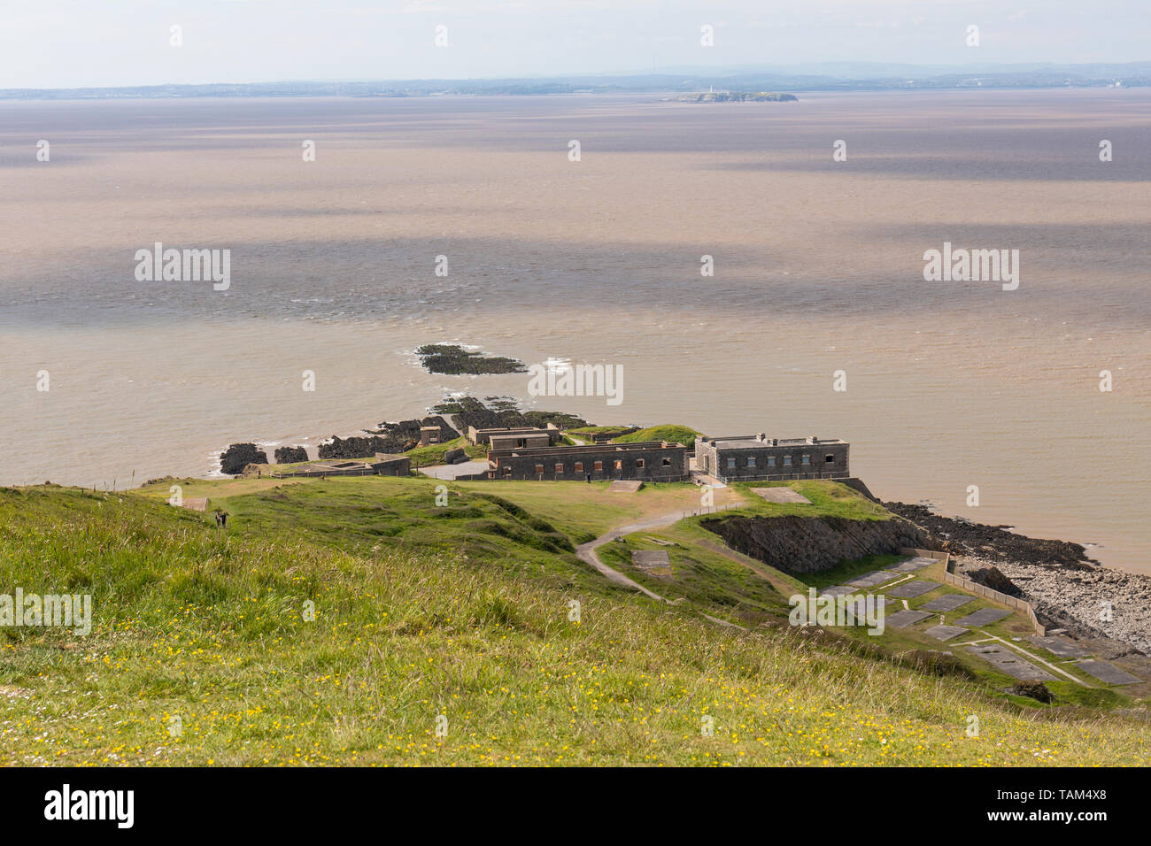 Brean giù Fort, Somerset, Inghilterra Foto Stock