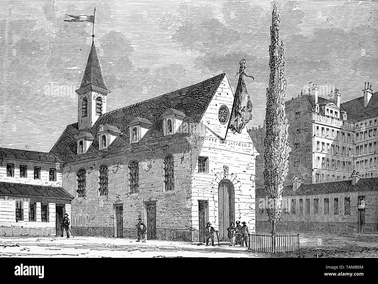 Incisione di sede dei giacobini durante la Rivoluzione Francese Foto Stock