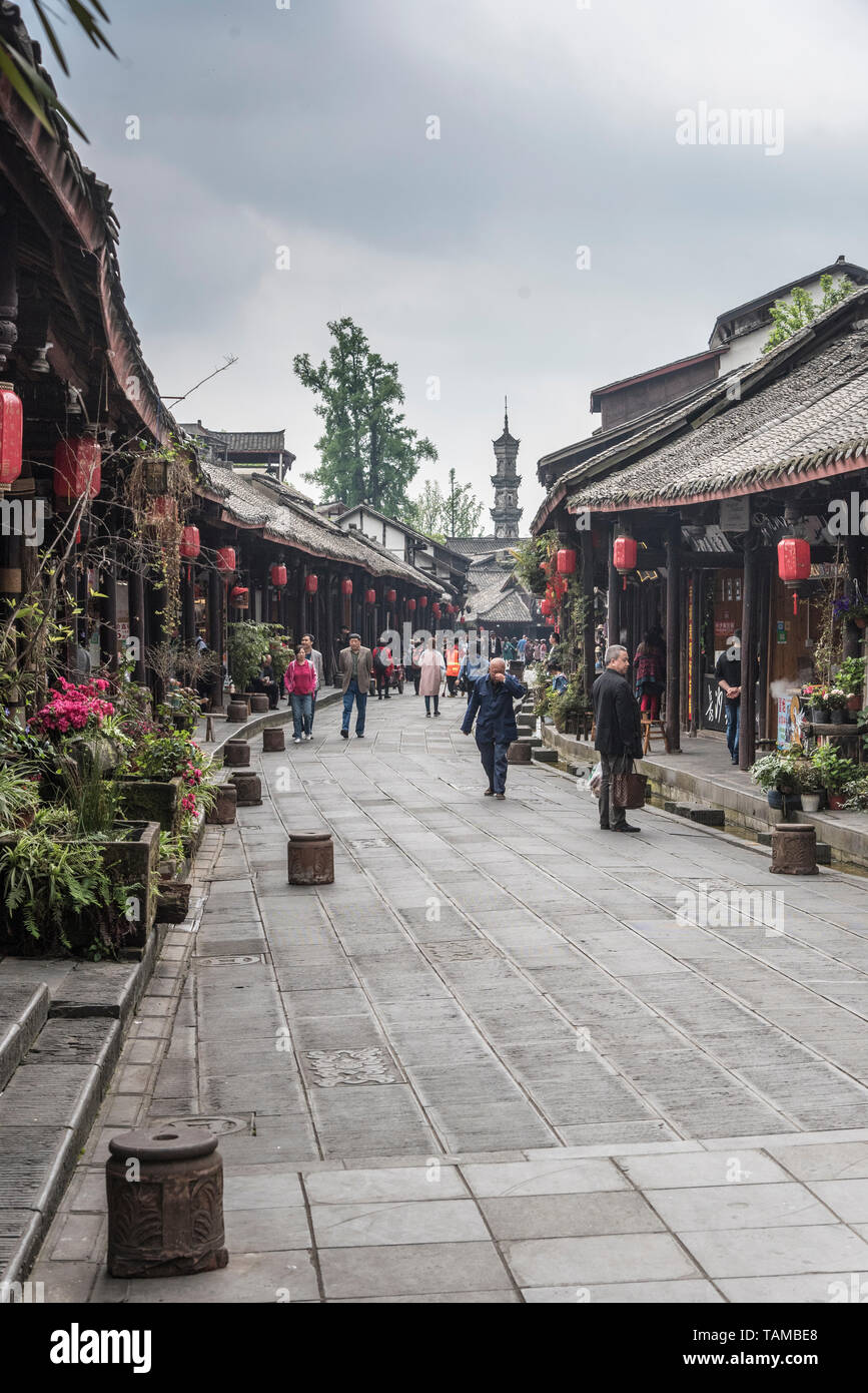 Chengdu, Kuan Zhai Xiang Zi città storica. Sichuan, Cina Foto Stock