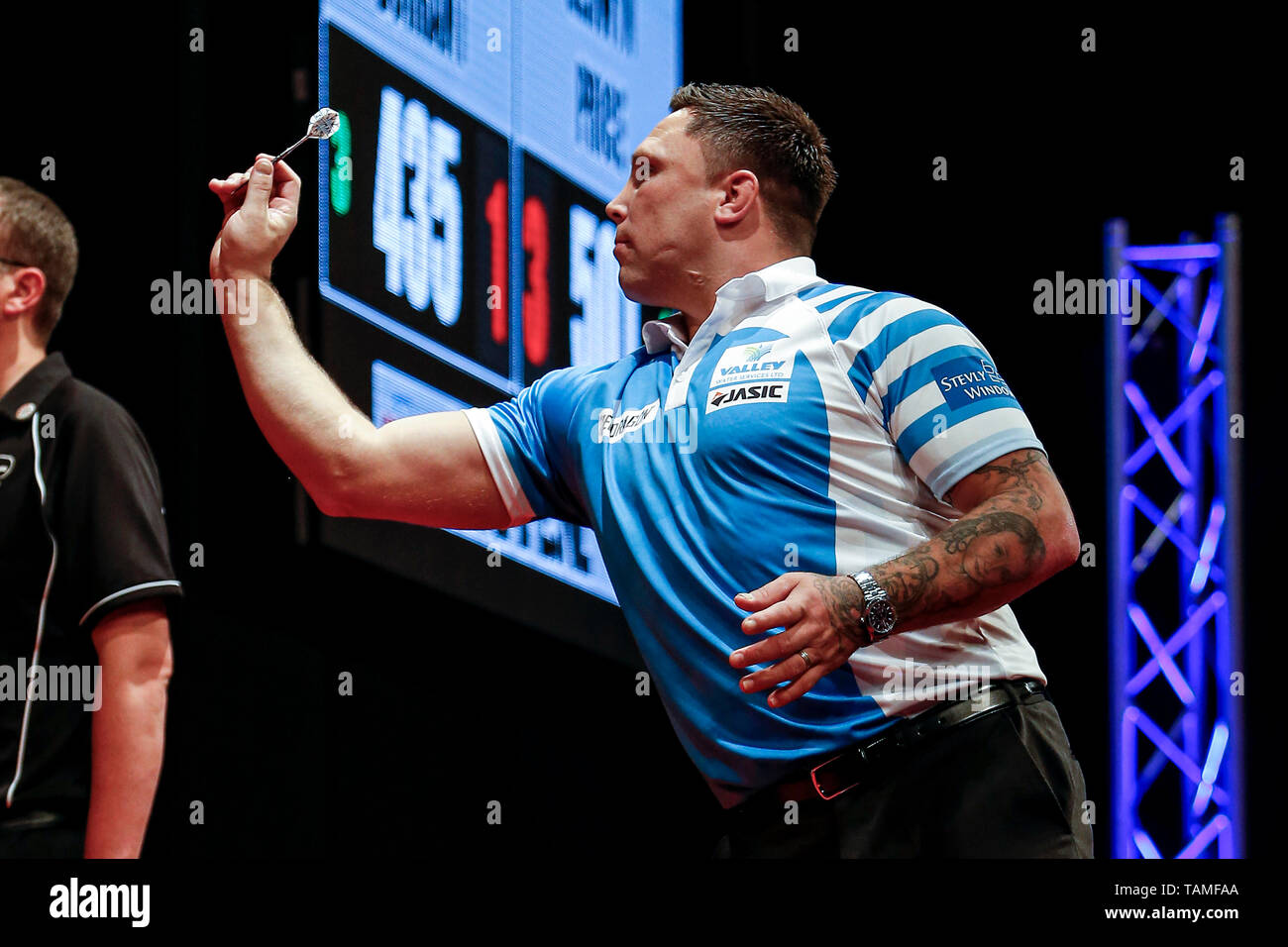 Zwolle, Paesi Bassi. 26 Maggio, 2019. IJsselhalen, PDC Dutch Masters freccette, Gerwin Credito Prezzo: Pro scatti/Alamy Live News Foto Stock