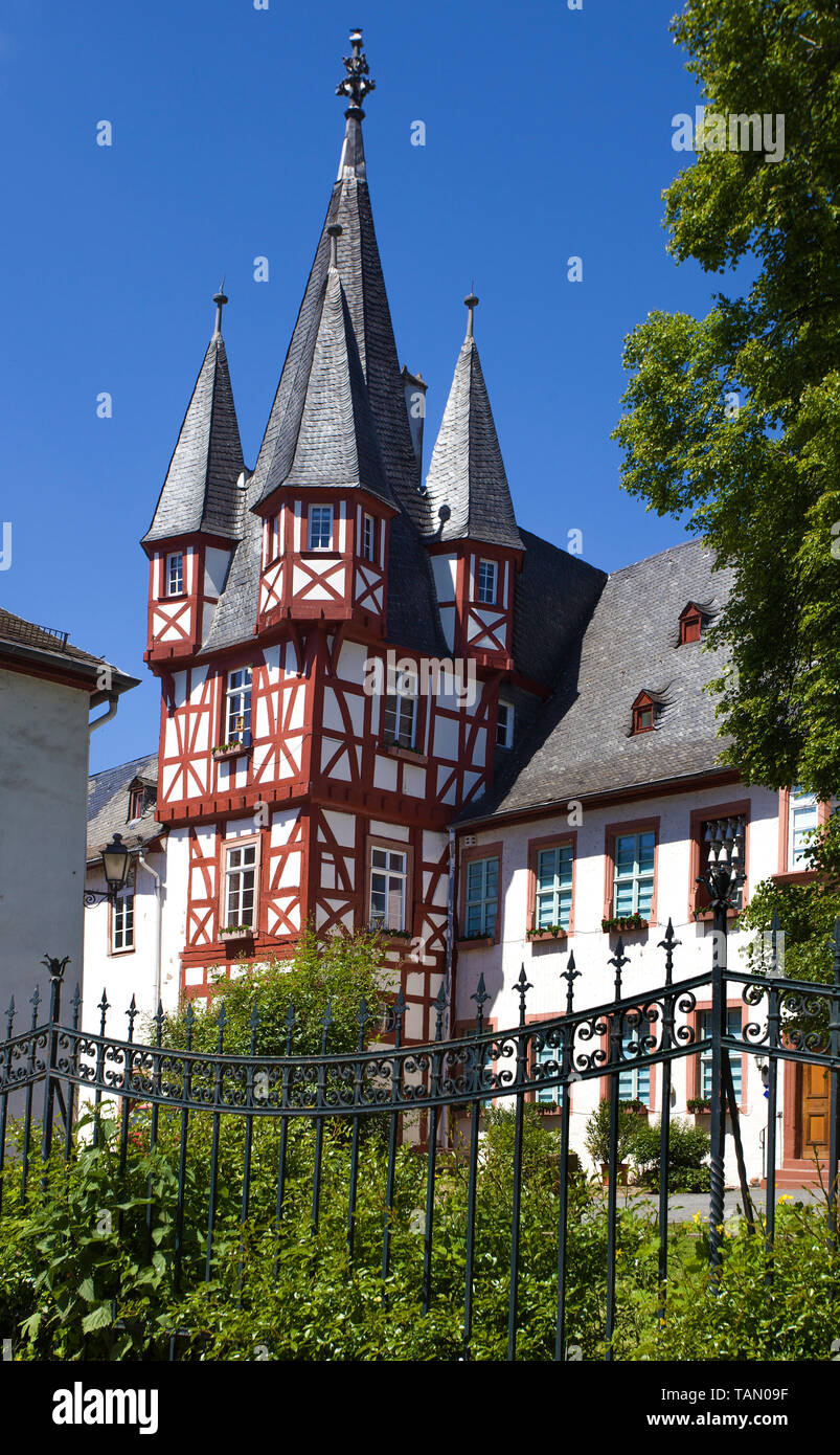 Il Bromser Manor, museo con meccanico musik strumenti, Ruedesheim, sito patrimonio mondiale dell'Unesco, Valle del Reno superiore e centrale, Rheingau, Hesse, Germania Foto Stock