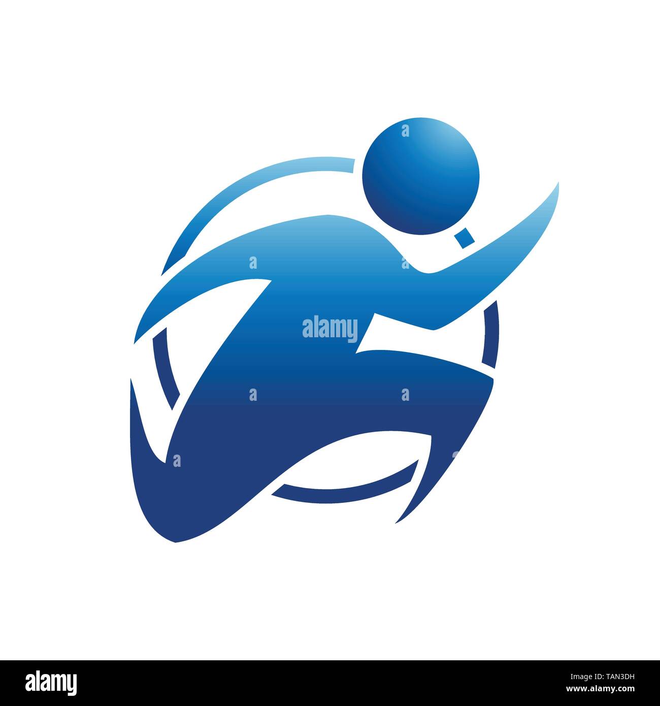 Servizio rapido di persone blu Icona circolare illustrazione simbolo vettore Logo grafico del modello di progettazione Illustrazione Vettoriale