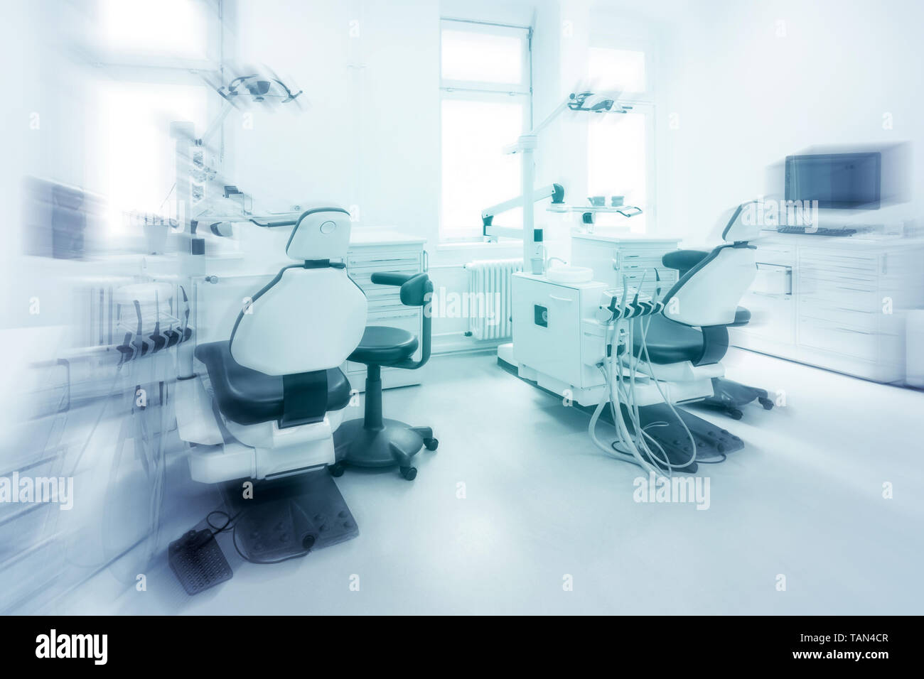 Dentista cattedra di clinica dentale interno / sala dentista Foto Stock