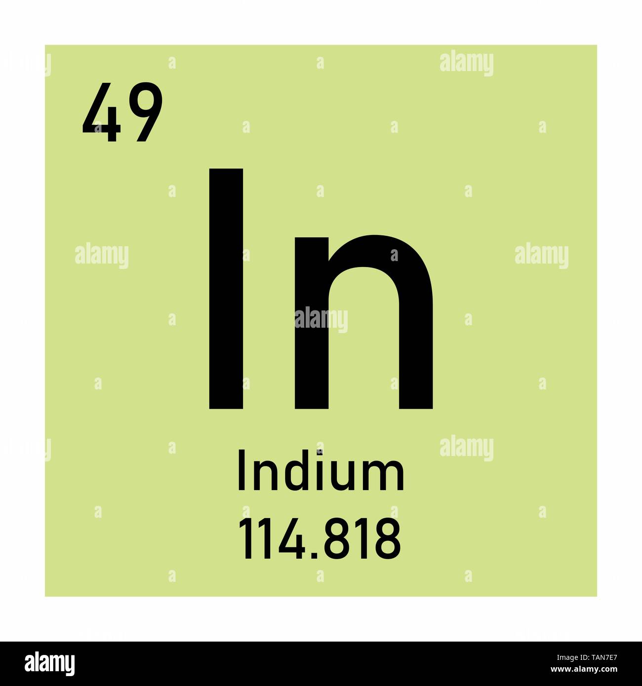 Indio simbolo chimico Illustrazione Vettoriale