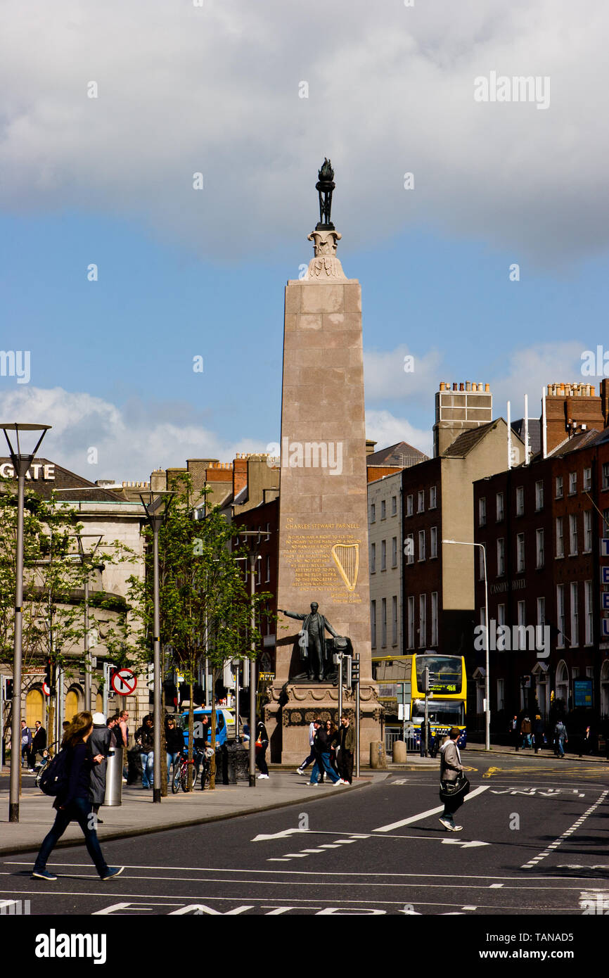 Charles Stewart Parnell monumento, Dublino Irlanda Foto Stock