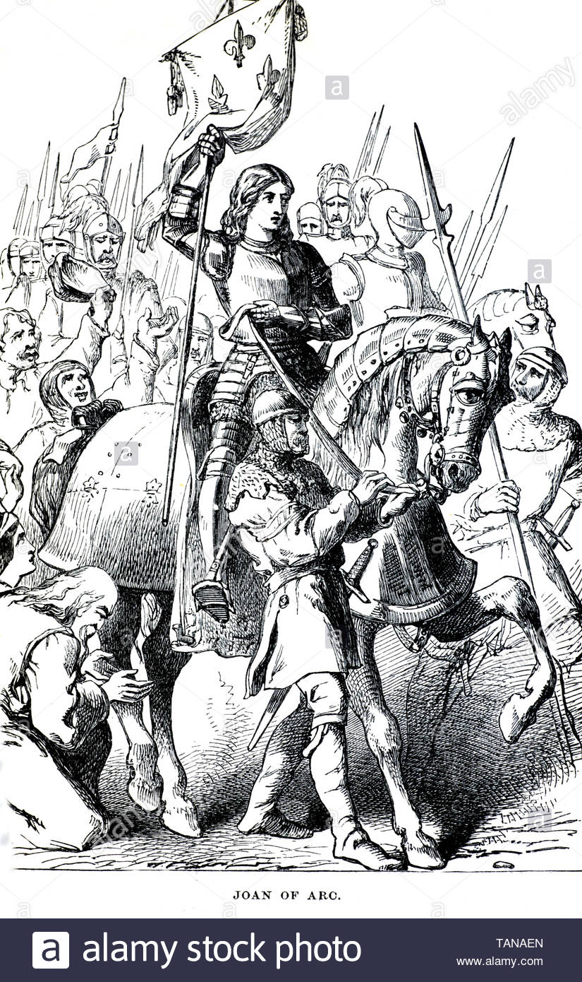 Giovanna d'arco, 1412 - 1431, 'La cameriera di Orléans", è un'eroina in Francia per il suo ruolo durante i cento anni di guerra Foto Stock