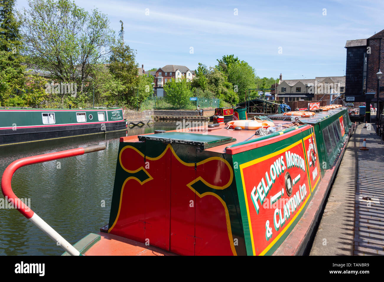 Canal barche ormeggiate sul canale di Stourbridge, Stourbridge, West Midlands, England, Regno Unito Foto Stock